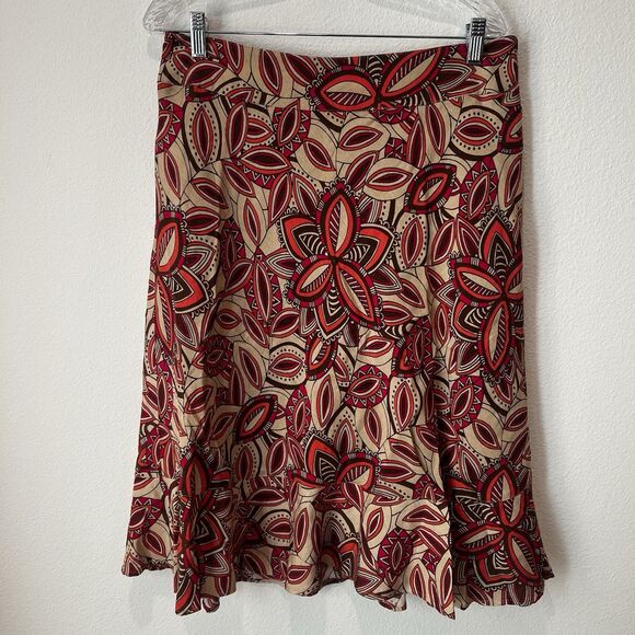 East 5th Dresses & Skirts - East 5th Women's Long Floral Linen Skirt Size 12 Preppy Y2K Awkward Skirt Fall